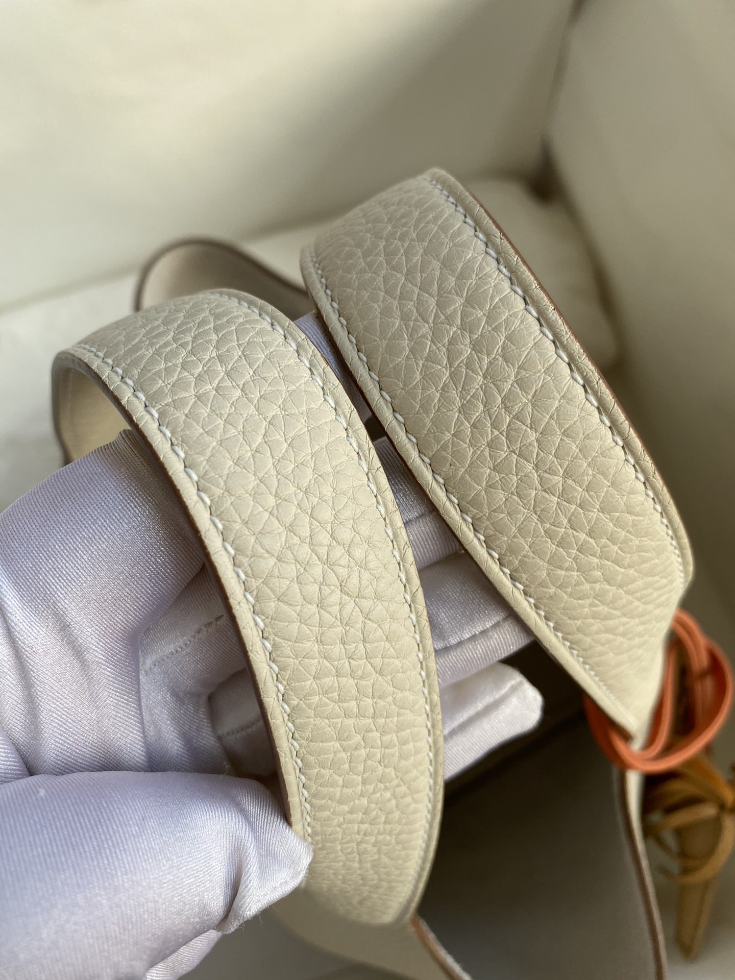 에르메스 피코탄 락22 화이트 금장 소가죽